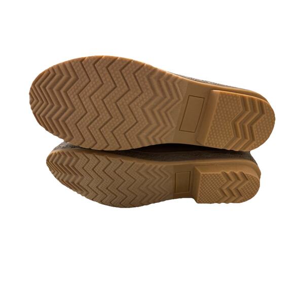 Reila Women's Lace-Up Duck Boots Size 8.5 Brown Faux Leather Knit Upper Rubber - Picture 5 of 9